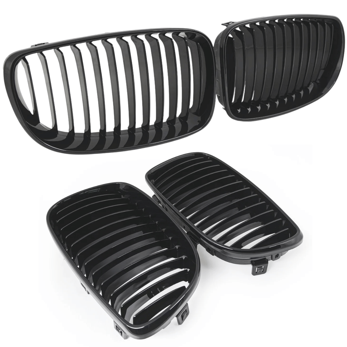 Sport Kühlergrill Set für BMW 1er E87 2004-2007 schwarz Glanz Nieren Front
