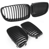 Sport Kühlergrill Set für BMW 1er E87 2004-2007 schwarz Glanz Nieren Front