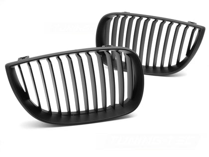 Sport Kühlergrill Set für BMW 1er E87 2004-2007 schwarz Glanz Nieren Front