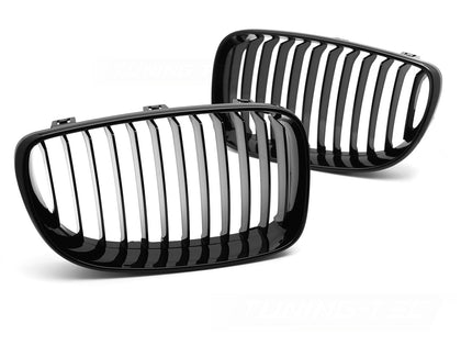 Nieren Grill Set für BMW 1er E81 E82 E87 E88 2007-2013 Glanz Schwarz