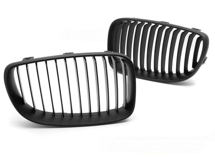 Frontgrill Kühlergrill Set für BMW 1er E81 E82 E87 E88 2007-2013 schwarz Glanz
