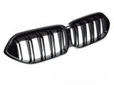 Sport Kühlergrill Set für BMW F44 Gran Coupe Doppelsteg Nieren Schwarz glänzend