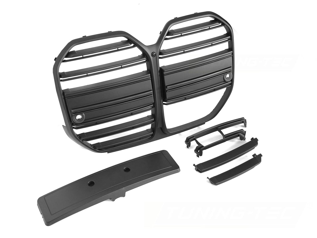 Sport Kühlergrill für BMW G26 Gran Coupe Nieren Schwarz Glanz PDC mit Zubehörteilen