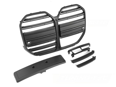 Sport Kühlergrill für BMW G26 Gran Coupe Nieren Schwarz Glanz PDC mit Zubehörteilen