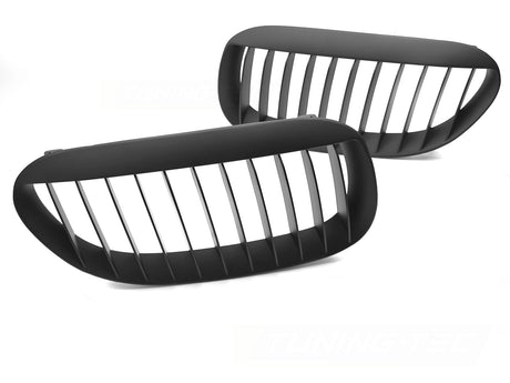 Sport Nieren Kühlergrill Set schwarz Glanz für BMW E63 E64 2002-2010 Tuning Zubehör