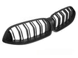 Sport Kühlergrill Set für BMW G14 G15 Doppelsteg Schwarz Glanz mit Kamera