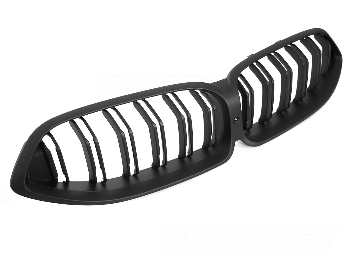 Sport Kühlergrill Set für BMW G14 G15 Doppelsteg Schwarz Glanz mit Kamera