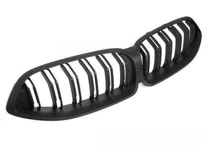 Sport Kühlergrill Set für BMW G14 G15 2018-2022 Doppelsteg Schwarz Glanz Kamera