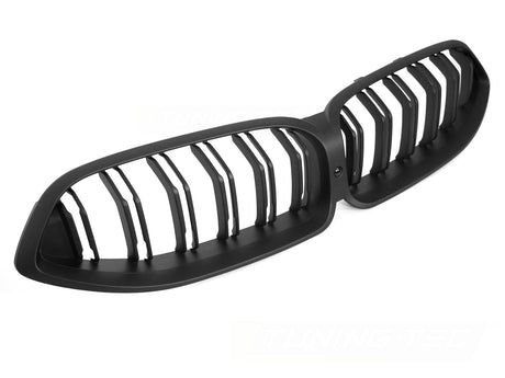 Sport Kühlergrill Set für BMW G14 G15 Doppelsteg Schwarz Glanz mit Kamera