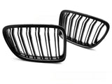 Sport Kühlergrill Set Doppelsteg schwarz Glanz für BMW X1 E84 2009-2014 Niere