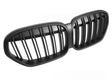 Sport Kühlergrill Doppelsteg Schwarz für BMW X1 F48 LCI 2020-2022 Front Nieren