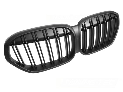Sport Kühlergrill Doppelsteg Schwarz für BMW X1 F48 LCI 2020-2022 Front Nieren
