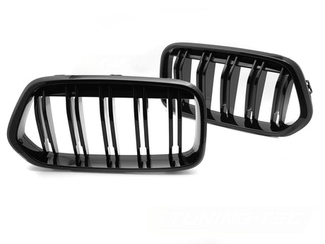 Sport Kühlergrill Set für BMW X2 F39 2018-2023 Glanz Schwarz Doppelsteg