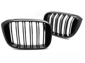 Schwarzer Doppelsteg Kühlergrill für BMW X3 G01 X4 G02 Tuning Zubehör
