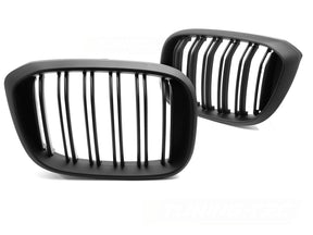 Schwarzer Doppelsteg Kühlergrill für BMW X3 G01 X4 G02 Tuning Zubehör