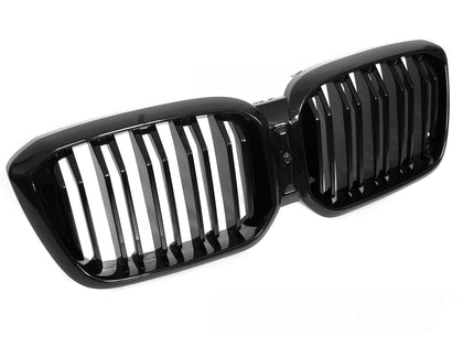 Sport Kühlergrill Set für BMW X3 G01 LCI X4 G02 LCI 2021-2025 Doppelsteg Schwarz