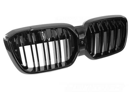 Sport Kühlergrill Doppelsteg für BMW iX3 G08 LCI 2021-2025 Glanz Schwarz