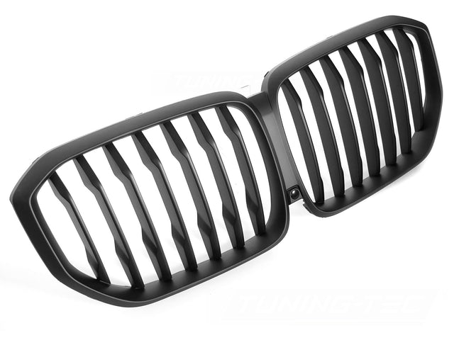Schwarzer Glanz Kühlergrill Nieren Set für BMW X5 G05 2019-2022 mit Kamera