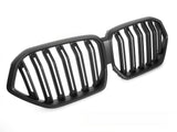 Sport Kühlergrill Doppelsteg für BMW X6 G06 2019-2023 Front Grill Schwarz Glanz