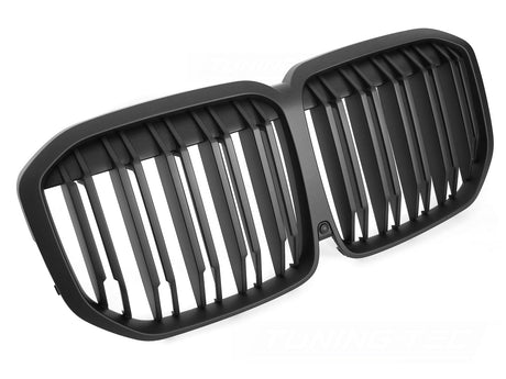 Sport Kühlergrill Doppelsteg schwarz Glanz für BMW X7 G07 2018-2022 mit Kamera