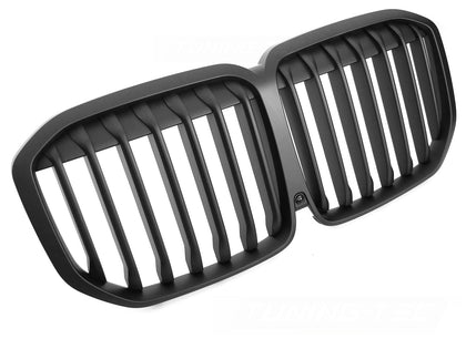 Sport Kühlergrill für BMW X7 G07 2018-2022 Schwarz Glanz für Kameraöffnung