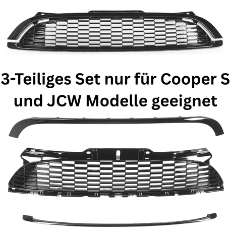 Kühlergrill Sport für MINI Cooper S JCW R55 R56 R57 2006-2014 Glanz Schwarz