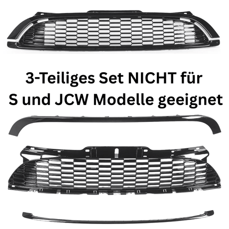 Frontgrill Kühlergrill für MINI Cooper R55 R56 R57 2006-2009 schwarz Glanz