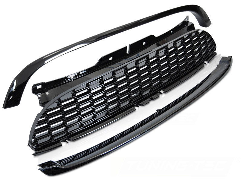 Schwarzer Glanz Frontgrill Kühlergrill für MINI Cooper R55 R56 R57 2006-2009 Tuning Zubehör