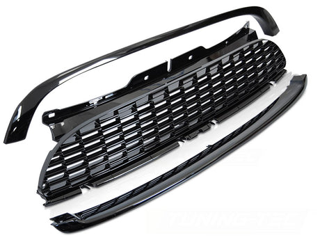 Schwarzer Glanz Frontgrill Kühlergrill für MINI Cooper R55 R56 R57 2006-2009 Tuning Zubehör