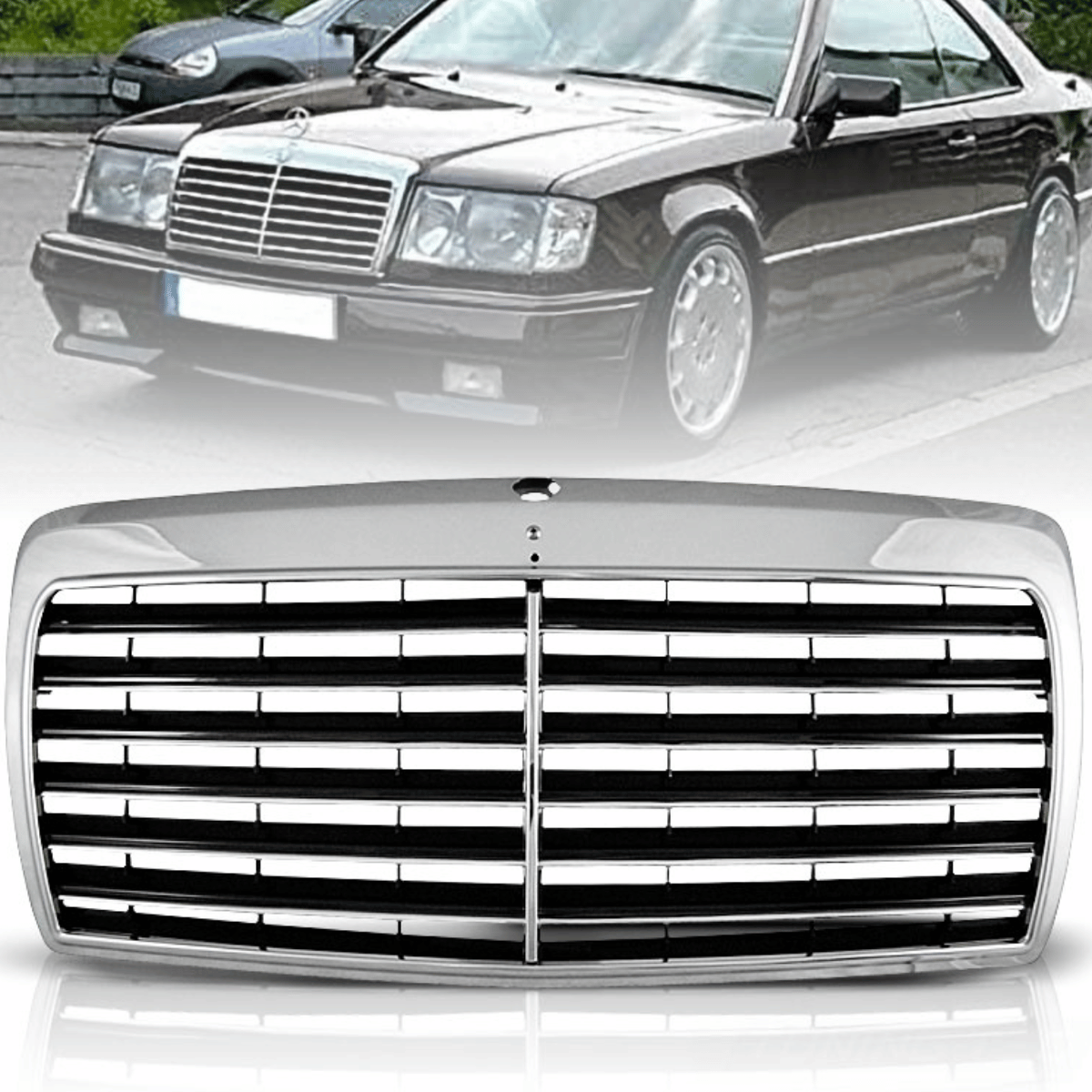 Sportgrill Frontgrill chrom für Mercedes W124 E-Klasse 01.1985-04.1993 - CR Tuning