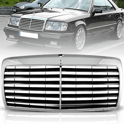 Sportgrill Frontgrill chrom für Mercedes W124 S124 C124 A124 E-Klasse 01.1985-04.1993