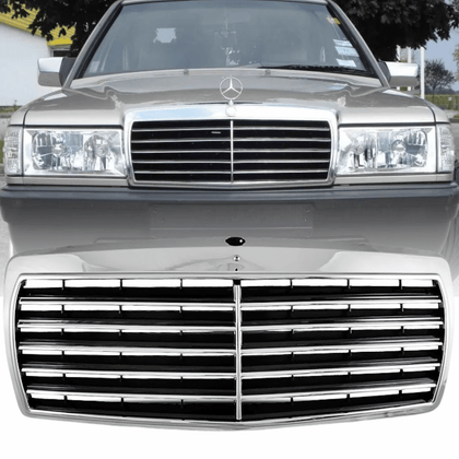 Sportgrill Frontgrill für Mercedes W201 190E 12.1982-05.1993 chrom schwarz