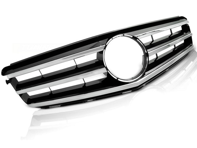 Kühlergrill Chrom Schwarz für Mercedes W204 2007-2014 Frontgrill Ersatzteil - CR Tuning