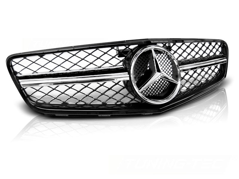 Sport Kühlergrill für Mercedes C-Klasse W204 2007-2014 Glossy Schwarz Chrom - CR Tuning