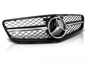 Sport Kühlergrill für Mercedes C-Klasse W204 2007-2014 Glossy Schwarz Chrom - CR Tuning