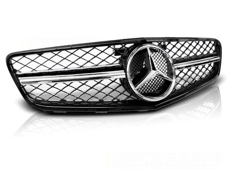 Sport Kühlergrill für Mercedes C-Klasse W204 2007-2014 Glossy Schwarz Chrom - CR Tuning