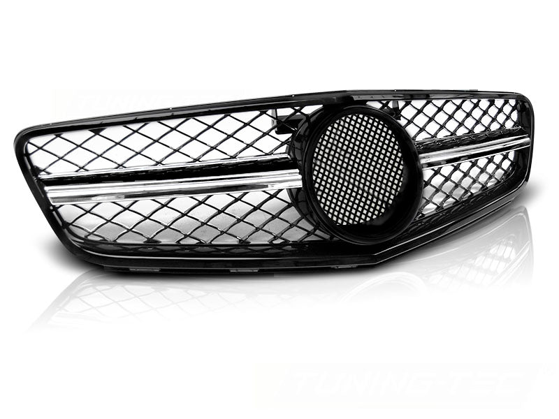 Sport Kühlergrill für Mercedes C-Klasse W204 2007-2014 Glossy Schwarz Chrom