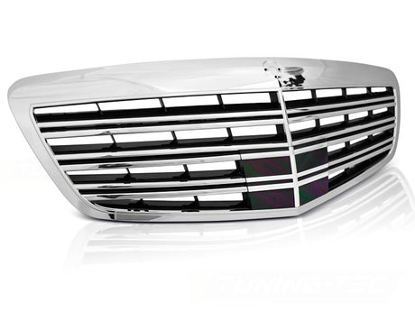 Sport Kühlergrill für Mercedes W221 2009-2013 Chrom Schwarz ohne Distronic - CR Tuning