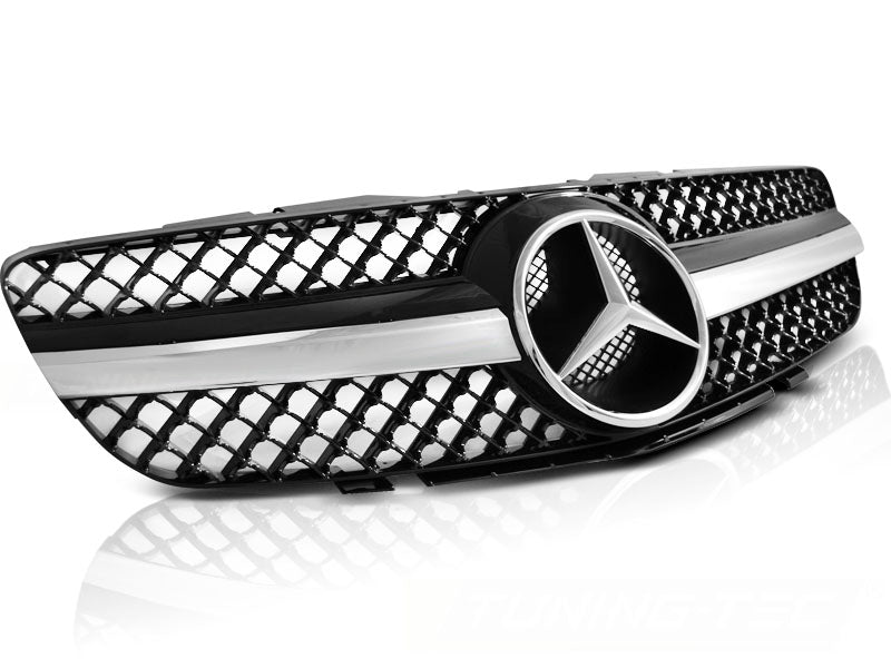 Sport Kühlergrill für Mercedes SL R230 2001-2006 schwarz chrom - CR Tuning