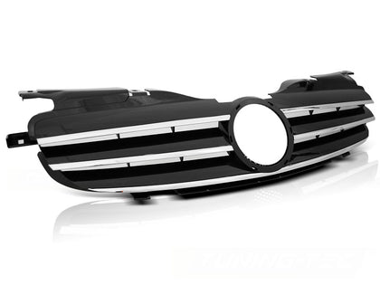 Sport Kühlergrill für Mercedes SLK R170 1996-2004 Schwarz Chrom