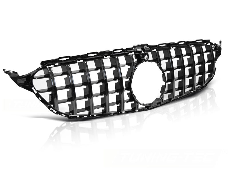 Sport Kühlergrill für Mercedes C-Klasse W205 2014-2018 Glanz Schwarz - CR Tuning
