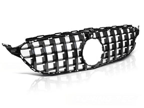 Sport Kühlergrill für Mercedes C-Klasse W205 2014-2018 Glanz Schwarz - CR Tuning
