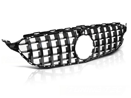 Sport Kühlergrill für Mercedes C-Klasse W205 2014-2018 Glanz Schwarz - CR Tuning