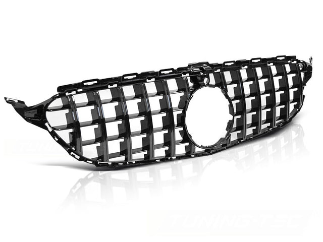 Sport Kühlergrill für Mercedes C-Klasse W205 2014-2018 Glanz Schwarz - CR Tuning