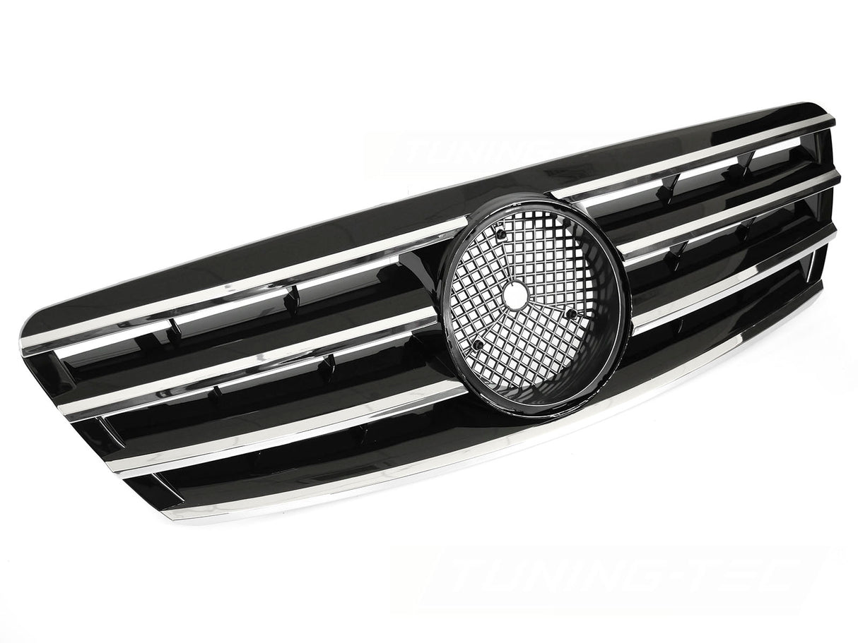 Sport Kühlergrill für Mercedes C-Klasse W203 S203 2000-2007 schwarz Chrom - CR Tuning