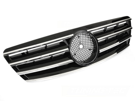Sport Kühlergrill für Mercedes C-Klasse W203 S203 2000-2007 schwarz Chrom - CR Tuning