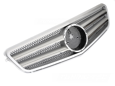 Sport Kühlergrill Silber Chrom für Mercedes C-Klasse W204 S204 2007-2014 - CR Tuning