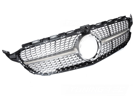 Diamond Kühlergrill silber für Mercedes C-Klasse W205 S205 2018-2023 Kamera - CR Tuning
