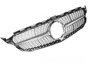Diamond Kühlergrill silber chrom für Mercedes C-Klasse W205 S205 C205 2018-2023 - CR Tuning