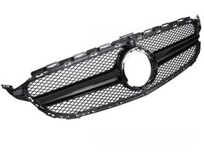 Kühlergrill Glanz Schwarz für Kamera für Mercedes C-Klasse W205 S205 2018-2023 - CR Tuning